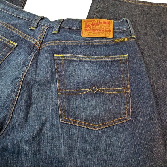 Lucky Brand Dungarees By Gene Montesano Size 34 x 30 Straight Leg Jeans Great - Picture 5 of 7